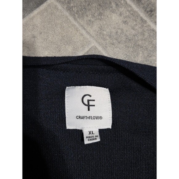 New Craft & Flow Cardigan Sweater Mens XL Blue Navy Cable Knit Pockets Preppy - Picture 6 of 8